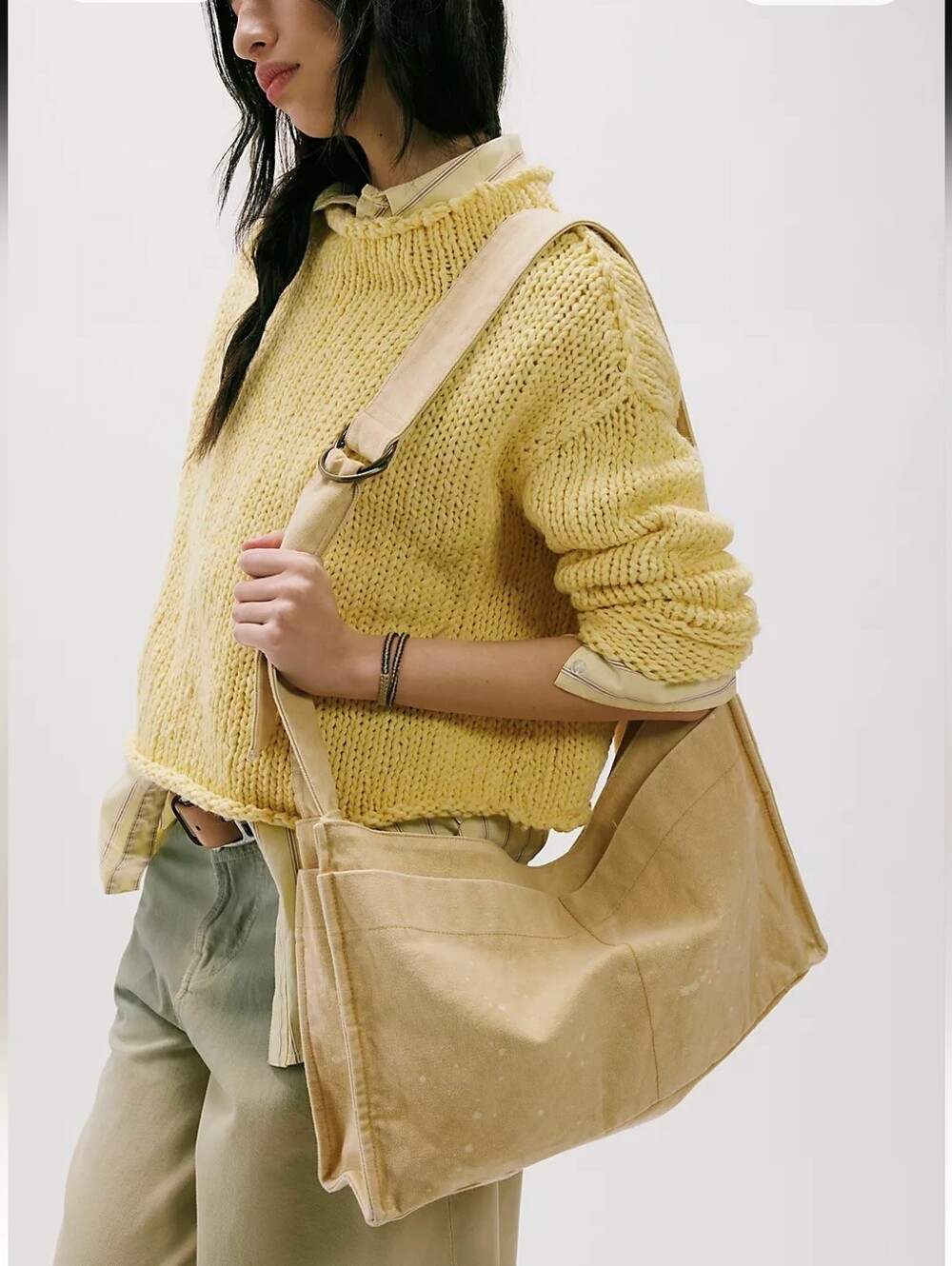 NWT Free People Camp Crush Sling Bag-Neutral